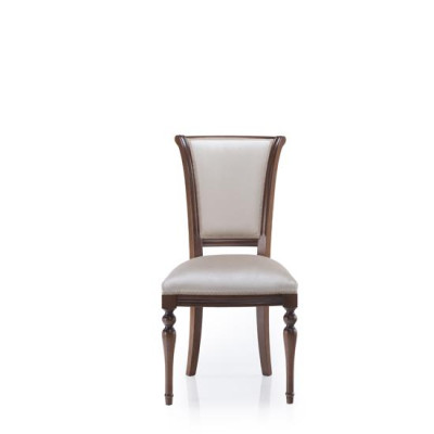 Classico design di sedie in legno reale con schienale imbottito per sala da pranzo e soggiorno. Nuovo.