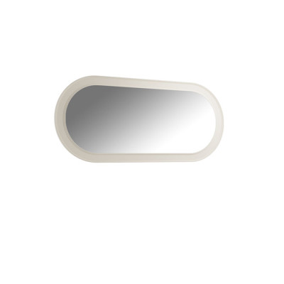 Specchio con cornice in legno, grande specchio da parete, design classico, ovale, cornice in legno di 150cm.