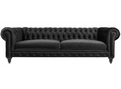 Chesterfield nero Soggiorno Moderno a tre posti in tessuto stile creativo