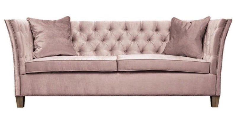 Chesterfield divano due posti in tessuto grigio chiaro design soggiorno creativo