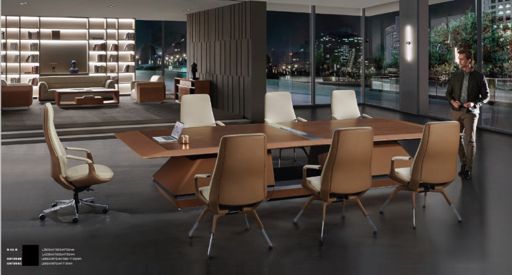 Tavolo da conferenza per sala riunioni + 6 sedie Tavoli da formazione 7 pezzi.