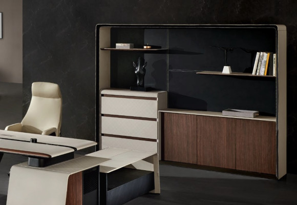 Design ufficio Scrivania Tavolo Sedia Arredamento Scrivania ad angolo con sedia 2 pezzi.