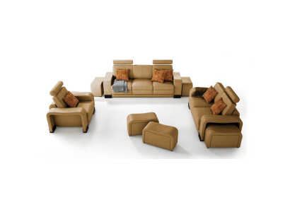 Sofà Set divano USB divano in pelle Set sedili divano 3+2+1 posti a sedere Nuovo