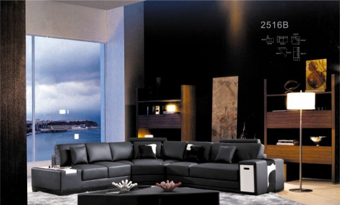 Moderno divano d'angolo, soggiorno con tavolo tavolino, credenza, divano con porta USB, set d'angolo 3 pezzi.