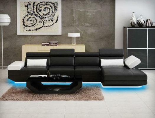 Soggiorno Componibile Angolo Divano Divano Set Paesaggio Pelle - AlfredC