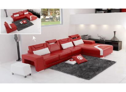 Soggiorno divano angolare divano divano set paesaggio in pelle PH739B nuovo