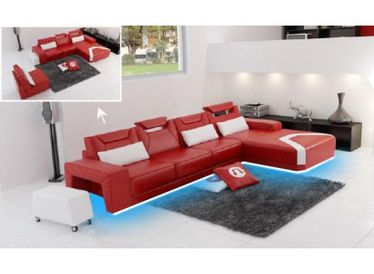 Soggiorno divano angolare divano divano set paesaggio in pelle PH739B nuovo