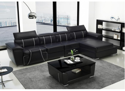 Divano ad angolo a L in pelle design moderno relax automatico nuovo