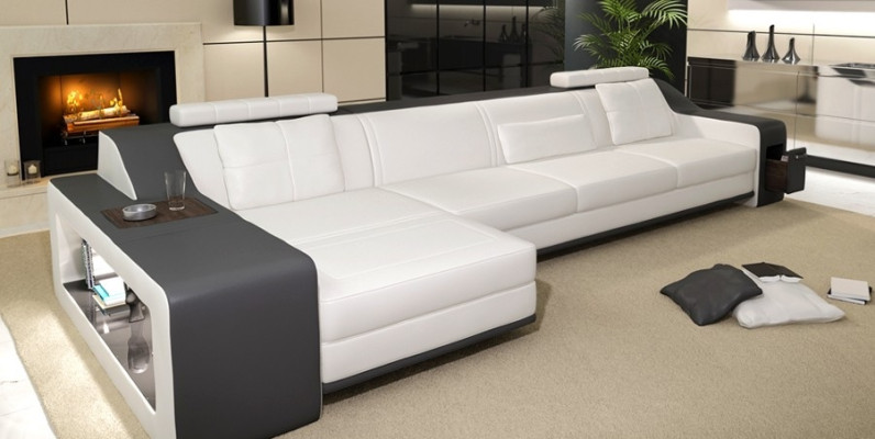 Design divano d'angolo divano couch imbottitura sedile angolo set divani pelle tessuto Themar appartamento condiviso