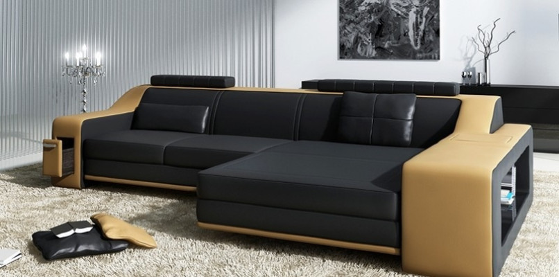 Design divano d'angolo divano couch imbottitura sedile angolo set divani pelle tessuto Themar appartamento condiviso