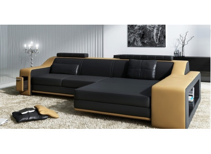 Design divano d'angolo divano couch imbottitura sedile angolo set divani pelle tessuto Themar appartamento condiviso