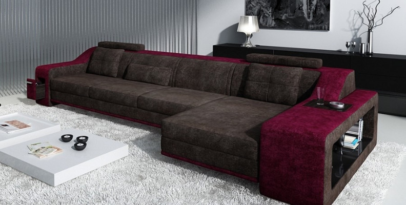 Design divano d'angolo divano couch imbottitura sedile angolo set divani pelle tessuto Themar appartamento condiviso