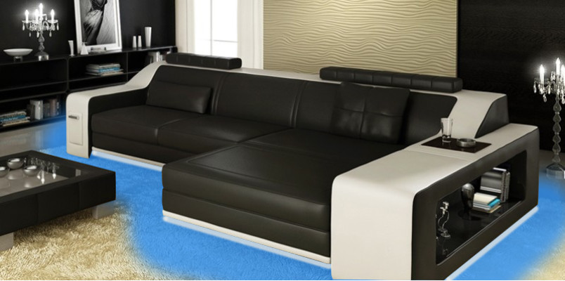 Design divano d'angolo divano couch imbottitura sedile angolo set divani pelle tessuto Themar appartamento condiviso