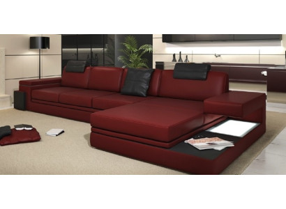 Divano in pelle con design - Divano - Poltrona - Salotto - Composizione per il soggiorno - Set da angolo - Angolo