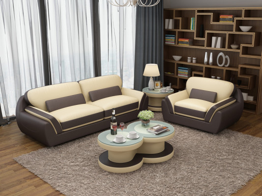 Divano in pelle Sofa Set da 3 + 1 posti Suite Design Moderno Nuovo Divano