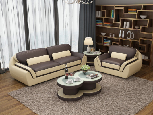 Divano in pelle Sofa Set da 3 + 1 posti Suite Design Moderno Nuovo Divano