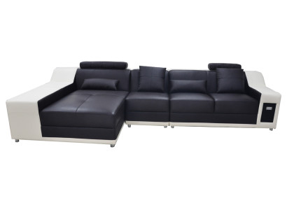 Angolo in pelle Moderno XXL Divano paesaggistico in pelle Sofa ad angolo B2017B