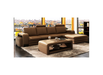 Esclusivo divano d'angolo in pelle. Design elegante per un'eleganza senza tempo.