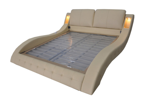 Letto di lusso con pannello USB letto matrimoniale Hotel letto moderno in pelle 140/160/180/200 cm
