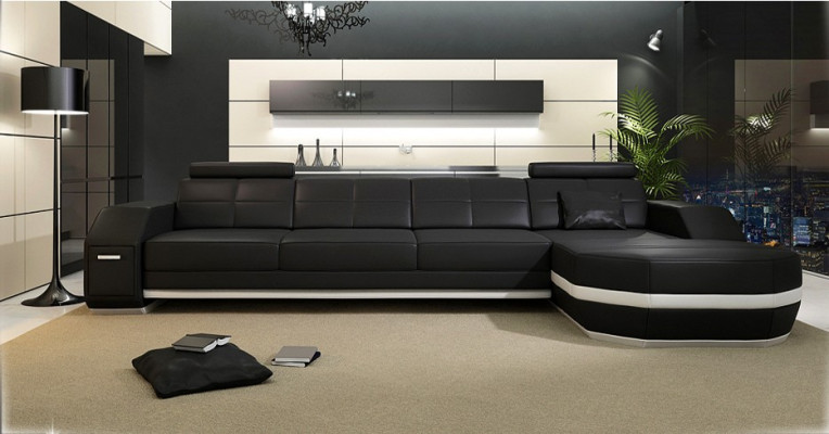 Divano angolare design Divano Cuscino Set di divani in pelle Ecke Wohnlandschaft PH300B