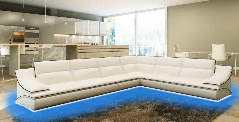 Soggiorno divano design Grande divano in pelle divani angolare.