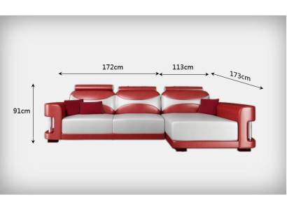 Divano ad angolo Set di divani Divano Imbottito in Pelle Cuscini Lounge Chaise