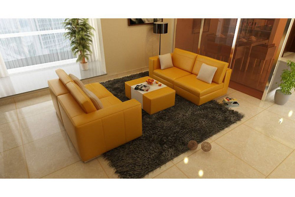 Set di divani con pannelli USB, set di divani 3+1 in pelle su misura