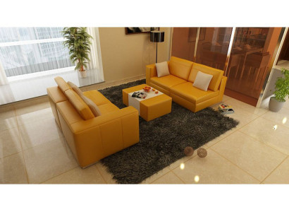 Set di divani con pannelli USB, set di divani 3+1 in pelle su misura
