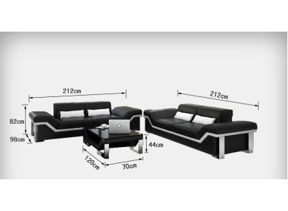 Divano in pelle Divano Divano Angolare 3+3 Set Design Divani Moderni Nuovi