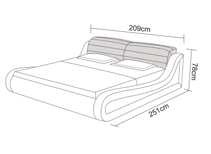 Letto in pelle con USB, letti imbottiti di lusso matrimoniali in hotel matrimonia, grandi 140/160/180 cm