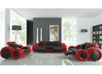 Divano in pelle Divano angolare Composizione salotto 3+2+1 Sedute Set Design Moderno Divano A1163D