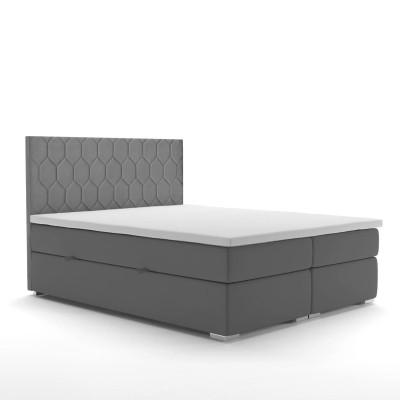 Boxspring bed hotel doppio 180x200cm Letti di lusso con funzione di imbottitura grigia