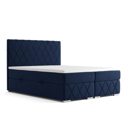 Set completo di letto Boxspring matrimoniale con materasso topper funzione scatola da hotel