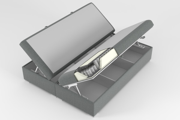 Letto boxspring blu doppio di lusso per hotel con funzione di cuccetta imbottita nuova