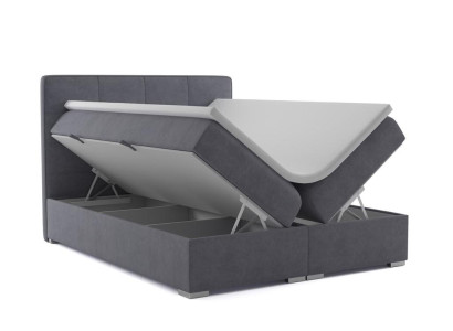 Letto boxspring doppio hotel in velluto tessuto di lusso con funzione di contenitore per letti imbottiti