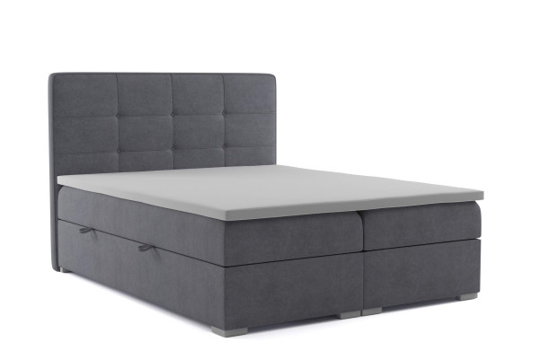 Letto boxspring doppio hotel in velluto tessuto di lusso con funzione di contenitore per letti imbottiti