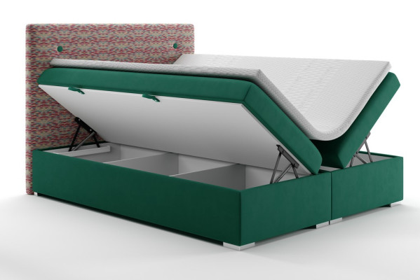 Letto Boxspring Funzione Hotel Matrimoniale Completo Set Topper Materasso Letti Scatola