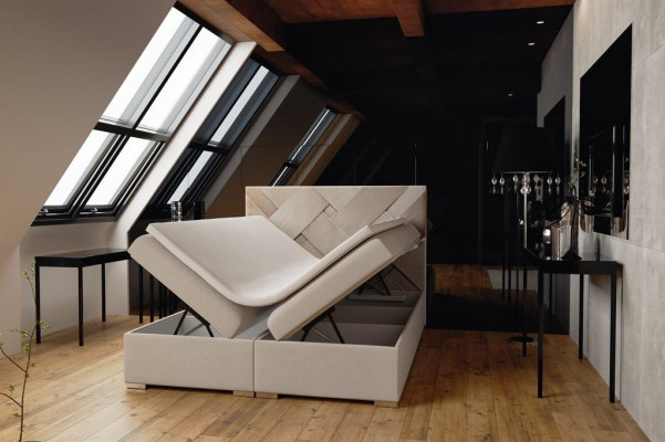 Letto boxspring per hotel con letti di lusso a castello doppio con cassetto letto imbottito 140x200cm.
