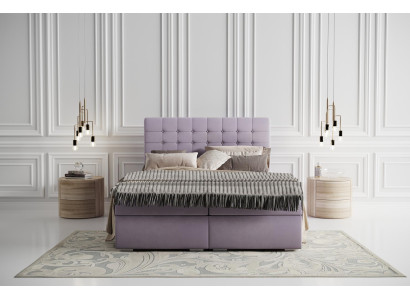 Set completo di materasso e topper letto boxspring pink imbottito 180x200cm.