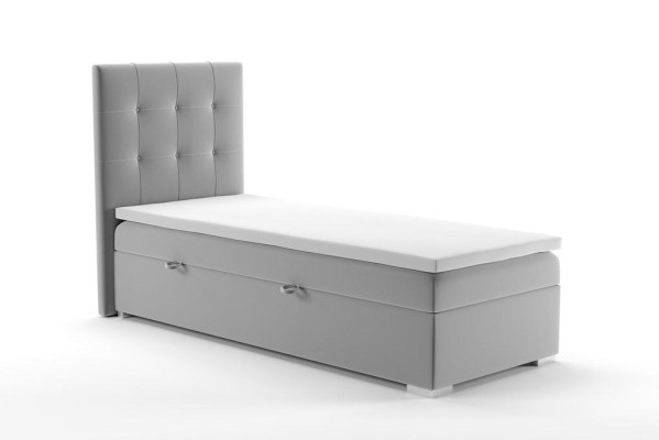 Letto boxspring di lusso Letti dell'hotel con funzione di rivestimento 90x200 cm Grigio Nuovo
