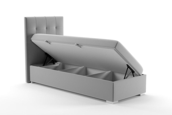 Letto boxspring di lusso Letti dell'hotel con funzione di rivestimento 90x200 cm Grigio Nuovo