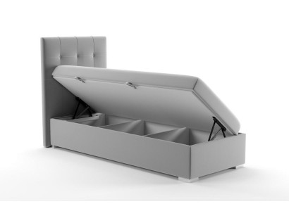 Letto boxspring di lusso Letti dell'hotel con funzione di rivestimento 90x200 cm Grigio Nuovo