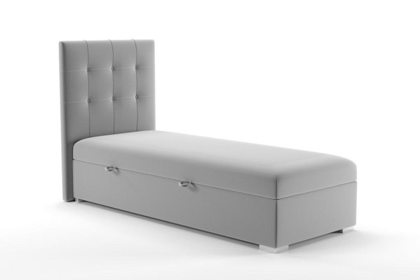 Letto boxspring di lusso Letti dell'hotel con funzione di rivestimento 90x200 cm Grigio Nuovo