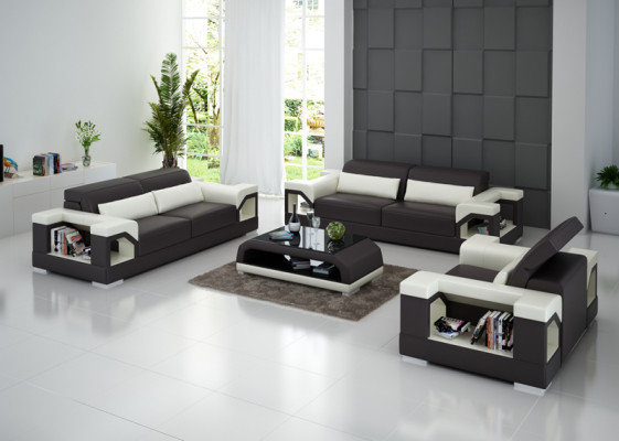 Divano in pelle Divano Salotto Set divano 3+2+1 posti Design moderno Sofa