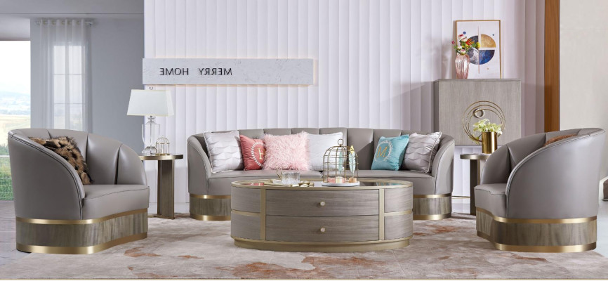 Divano XXL Poltrona Imbottita 4+1 Posti Classica Tessuti Divani e Poltrone