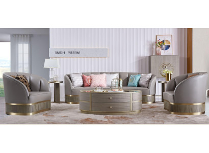 Divano XXL Poltrona Imbottita 4+1 Posti Classica Tessuti Divani e Poltrone