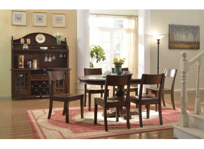 Set da pranzo 9 pezzi. Tavolo rotondo 6 sedie credenza gruppo da pranzo in legno tavolo nuovo.