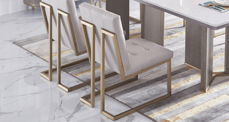 Design della sala da pranzo Mobili Gruppo di sedie Tavolo 6 sedie con schienale Set Nuovo