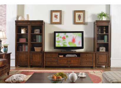 Set soggiorno: mensola da parete, comò, credenza, pareti attrezzate, 3x vetrina, design, 4 pezzi, nuovo.