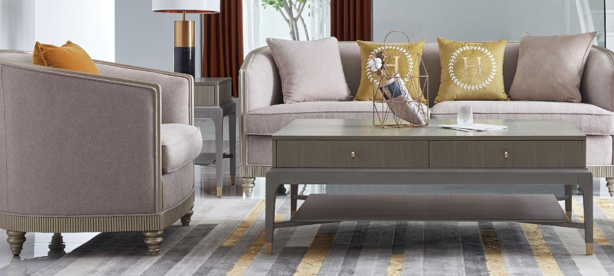 Set di divani imbottiti 3 + 1 posti in tessuto design moderno per divani in tessuto.